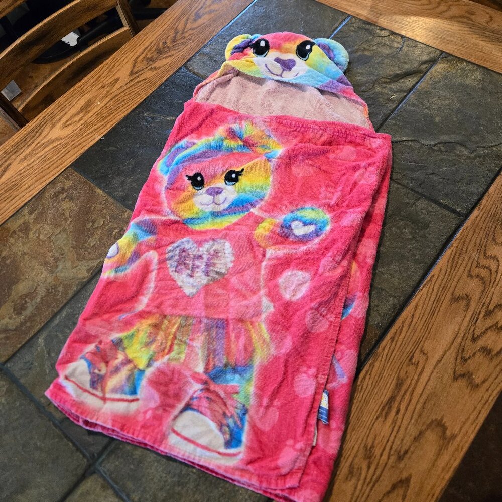Kids Build-A-Bear Hooded Towel Wrap - Pink